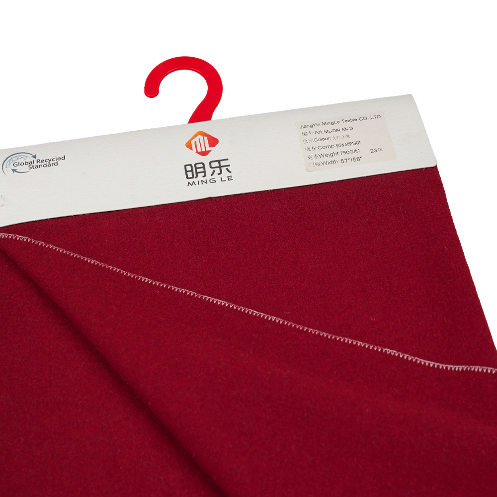 50% উল, 40% পলিয়েস্টার, 10% অন্যান্য ফাইবার, 750G/M, উজ্জ্বল লাল, খাড়া পাইল ফ্যাব্রিক, ML-DALAN-D